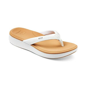 [t fB[X T_ V[Y Women's Cushion Cloud Slip On Thong Platform Sandals White/tan