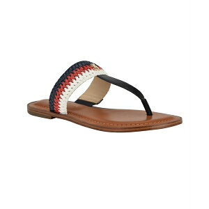 g~[ qtBK[ fB[X T_ V[Y Women's Gojia Braided T-Strap Slip-On Flat Sandals Dark Blue/Red