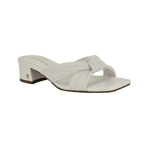 トミー ヒルフィガー レディース サンダル シューズ Women's Philie Knotted Crisscross Block Heel Sandals White Patent