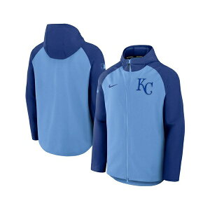 iCL Y WPbgu] AE^[ Men's Light Blue/Royal Kansas City Royals Authentic Collection Raglan Performance Full-Zip Jacket Light Blue, Royal