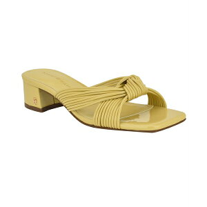 g~[ qtBK[ fB[X T_ V[Y Women's Philie Knotted Crisscross Block Heel Sandals Yellow Patent