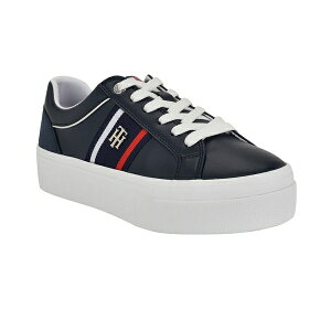 g~[ qtBK[ fB[X Xj[J[ V[Y Women's Badria Logo Lace-Up Plaftorm Sneakers Dark Blue