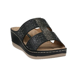 �W�[�V�[�V���[�Y ���f�B�[�X �T���_�� �V���[�Y Women's Carrie Embellished Wedge Sandals Black