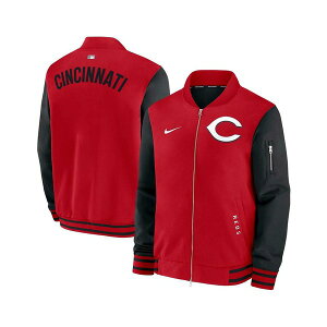 iCL Y WPbgu] AE^[ Men's Red/Black Cincinnati Reds Authentic Collection Dugout Full-Zip Bomber Jacket Red, Black