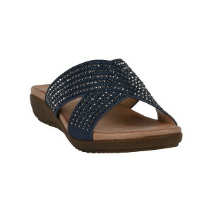 W[V[V[Y fB[X T_ V[Y Women's Sharlene Embellished Cross-Strap Flat Sandals Navy
