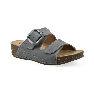 zCg}Ee fB[X T_ V[Y Women's Fearful Slip-On Wedge Sandals Blue Raspberry Suede