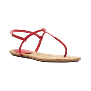Vbc fB[X T_ V[Y Women's Elsha Round Toe Flat Sandals Red Cork