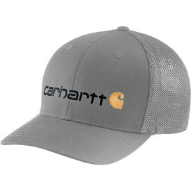 カーハート メンズ 帽子 アクセサリー Carhartt Men's Rugged Flex Fitted Canvas Mesh Back Logo Graphic Cap Asphalt
