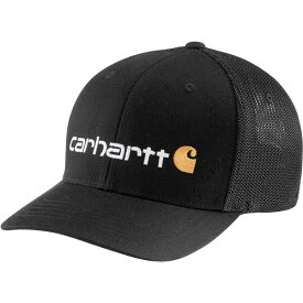 カーハート メンズ 帽子 アクセサリー Carhartt Men's Rugged Flex Fitted Canvas Mesh Back Logo Graphic Cap Black