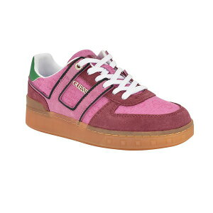 QX fB[X Xj[J[ V[Y Women's Inart Low Profile Sporty Gum Bottom Lace-Up Sneakers Pink Rasberry Suede