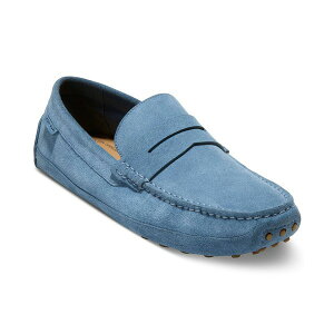 R[n[ Y Xb|E[t@[ V[Y Men's Davies Grand Slip On Driving Loafers Blue Suede