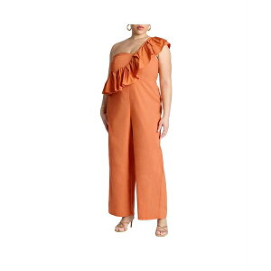 GNC fB[X s[X gbvX Plus Size Ruffle Jumpsuit Harvest pumpkin