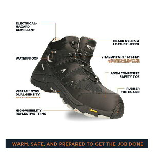 tbWEFA Y u[c V[Y Men's Crossover Hiker Waterproof Lightweight Work Boots Black