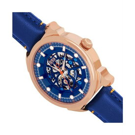 レイン レディース 腕時計 アクセサリー Men Weston Automatic Skeletonized Leather Strap Watch - Rose Gold/Blue Rose gold/blue