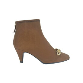 インポ レディース ブーツ シューズ Women's Elicia Memory Foam Stretch Chain Detail Booties Toffee, Gold