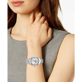 シチズン レディース 腕時計 アクセサリー Eco-Drive Women's Arezzo Diamond-Accent Stainless Steel Bracelet Watch 32mm Silver-tone