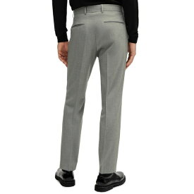 ヒューゴボス メンズ カジュアルパンツ ボトムス Men's Crease-Resistant Slim-Fit Trousers Silver