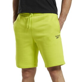 リーボック メンズ カジュアルパンツ ボトムス Men's Identity Regular-Fit Logo-Print Sweat Shorts Acid Yellow