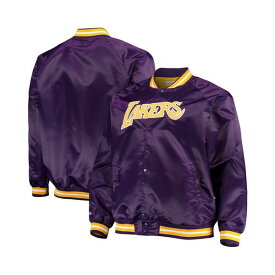 ミッチェル&ネス レディース ジャケット＆ブルゾン アウター Men's Purple Los Angeles Lakers Big and Tall Hardwood Classics Raglan Satin Full-Snap Jacket Purple