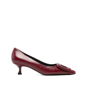 �r�r���E ���f�B�[�X �p���v�X �V���[�Y 45mm leather heeled pumps Red