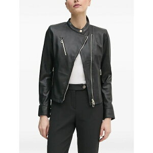 �W���[�v ���f�B�[�X �W���P�b�g���u���]�� �A�E�^�[ Asymmetrical leather jacket Black