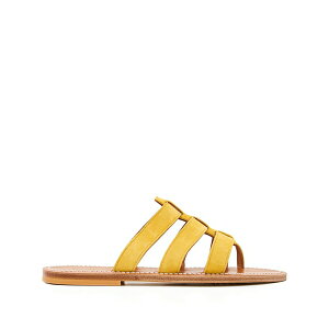 �J�[�E�W���b�N ���f�B�[�X �T���_�� �V���[�Y Three-band leather flat sandals Yellow