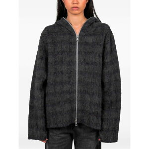 �A���[���K�V�[ ���f�B�[�X �p�[�J�[�E�X�E�F�b�g�V���c �A�E�^�[ Checkedzip-up hoodie Grey