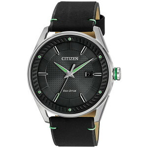 V`Y fB[X rv ANZT[ Drive from Citizen Eco-Drive Men's Black Leather Strap Watch 42mm BM6980-08E Black