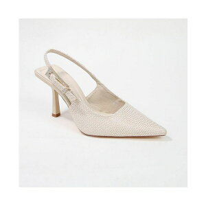 o[lX fB[X pvX V[Y Chrysanthemum Raffia Slingback Pump Heels Beige