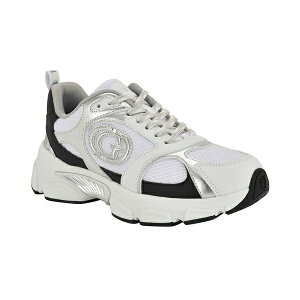 QX fB[X Xj[J[ V[Y Women's Ibitha Oversized G Chunky Fashion Sneakers White, Silver, Black