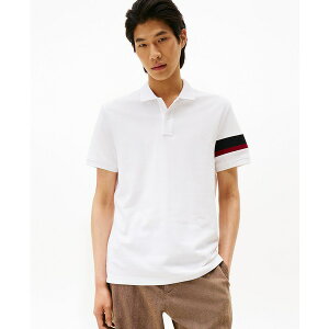 g~[ qtBK[ Y Vc gbvX Men's Regular-Fit Stripe Sleeve Polo Shirt White