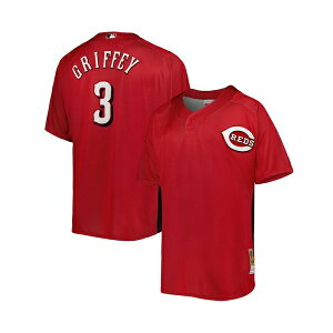 �~�b�`�F��&�l�X �����Y �V���c �g�b�v�X Men's Ken Griffey Jr. Red Cincinnati Reds Cooperstown Collection Mesh Batting Practice Button-Up Jersey Red