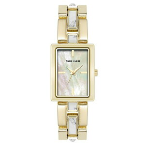 ANC fB[X rv ANZT[ Women's Quartz How Lite Gemstone and Gold-Tone Metal Alloy Bracelet Watch, 21mm White, Gold-Tone