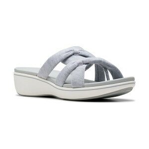 N[NX fB[X T_ V[Y Cloudsteppers Breeze Rae Cam Slip-On Flat Sandals Light Gray Textile
