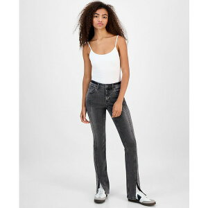 �h�[���n�E�X ���f�B�[�X �f�j���p���c �{�g���X Juniors' Mid-Rise Seamed Slit-Cuff Bootcut Jeans Magma Gray