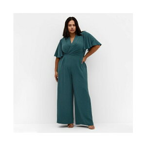 VeB[VbN fB[X s[X gbvX Women's Plus Size Braelynn Jumpsuit Emerald