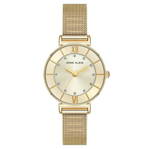 ANC fB[X rv ANZT[ Women's Quartz Premium Round Gold-Tone Stainless Steel Mesh Watch, 29mm Gold-Tone