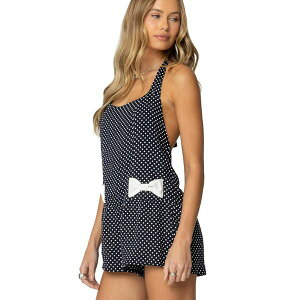 �G�f�B�N�e�b�h ���f�B�[�X �����s�[�X �g�b�v�X Womens Lena Polka Dot Halter Neck Romper Navy