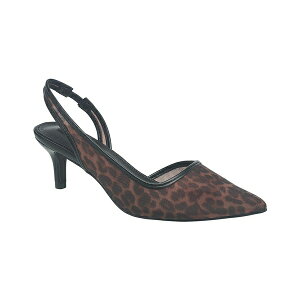 t`RlNV fB[X T_ V[Y Ladies Quest Slingback Kitten Heel Leopard