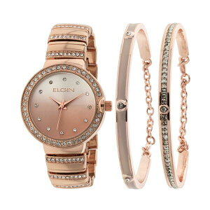 GM fB[X rv ANZT[ Women's 3 Piece Rose Gold-Tone Strap Watch and Bracelet Set Rose Gold-Tone