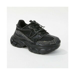 �o�[�l�X ���f�B�[�X �X�j�[�J�[ �V���[�Y Rosa Rhinestone Mesh Sneakers Black