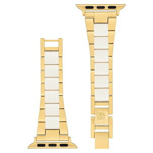 ANC fB[X rv ANZT[ Women's Gold-Tone and White Tide Plastic Bracelet designed for Apple Watch 42mm (Series 1-3 only) & 44/45/46/49mm (Ultra & Ultra 2) White, Gold-Tone