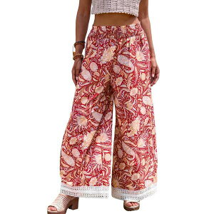 �J�b�v�V�[ ���f�B�[�X �J�W���A���p���c �{�g���X Women's Wildflower Ways Paisley Pants Red