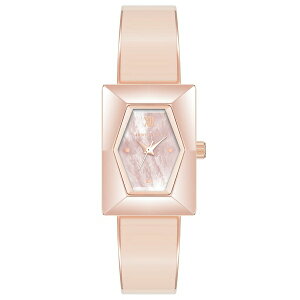 ANC fB[X rv ANZT[ Women's Quartz Rose Gold-Tone Alloy with Blush Enamel Bangle Watch, 20.5mm Two-tone