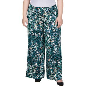 j[[NRNV fB[X JWApc {gX Plus Size Wide Leg Pull On Pants Emerald