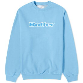 バターグッズ メンズ パーカー・スウェットシャツ アウター Butter Goods Cord Logo Crew Sweat Blue