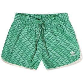 アディダス レディース カジュアルパンツ ボトムス Adidas Adicolor High Waist Monogram Short Green