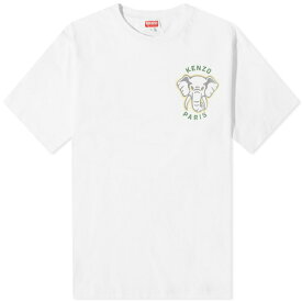 ケンゾー メンズ Tシャツ トップス Kenzo Elephant Classic T-Shirt White