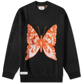 バターグッズ メンズ ニット&セーター アウター Butter Goods Butterfly Crew Knit Black