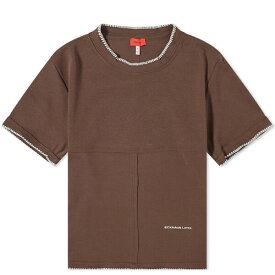 エコーズ・ラッタ レディース シャツ トップス Eckhaus Latta Lapped Baby T-Shirts Brown